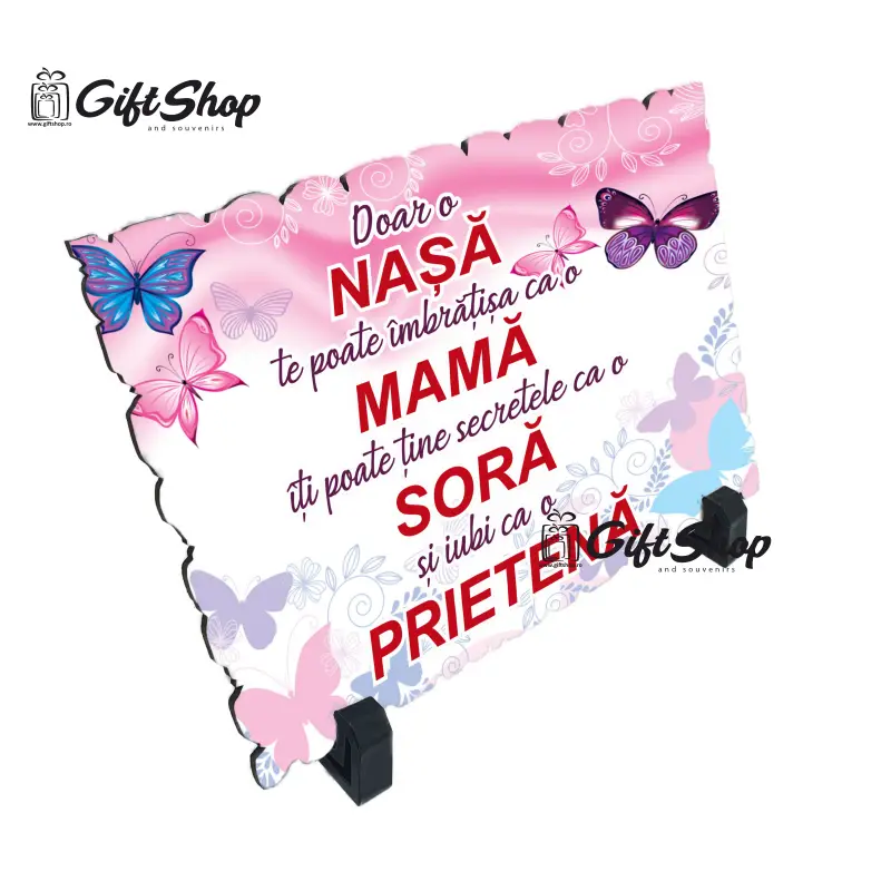 Doar o nasa te poate imbratisa ca o mama, placheta cu mesaj, model av